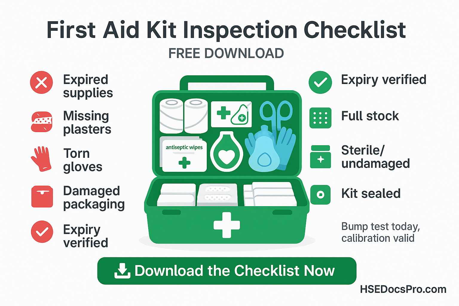 First Aid Kit Inspection Checklist | Download for Safety Officers